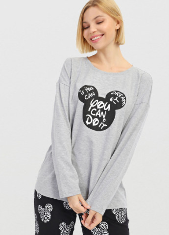 Серая всесезон пижама для женщин Роза