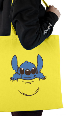 Эко сумка шопер Стич (Stitch) (92102-3438-SY) желтая MobiPrint lite (256945972)