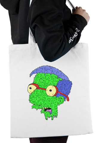Еко-сумка шоппер Мілхаус Ван Хутен Сімпсони (The Simpsons) (92102-3408) біла MobiPrint Lite (256943436)