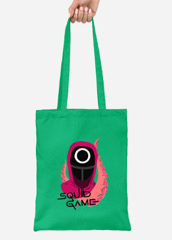 Эко сумка шопер Круг Рабочий солдат Игра в кальмара (Squid Game) (92102-3475-KG) зеленая MobiPrint lite (256944357)