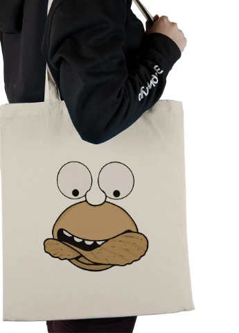 Еко-сумка шоппер Гомер Сімпсон (Homer The Simpsons) (92102-3463-BG) бежева MobiPrint Lite (256944141)