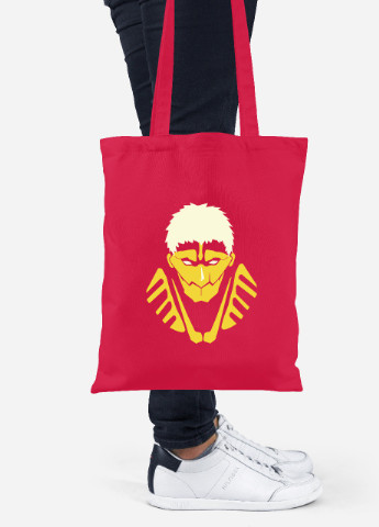 Еко-сумка шоппер Атака титанів Райнер Браун лого (Attack on Titan Rayner Brown logo) (92102-3492-RD) червона MobiPrint Lite (256943664)
