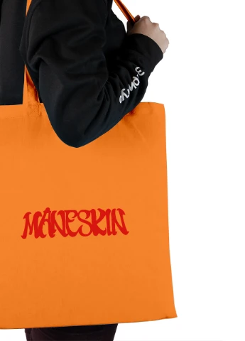 Еко-сумка шоппер Манескін лого(Maneskin logo) (92102-3513-OG) помаранчева MobiPrint Lite (256943722)