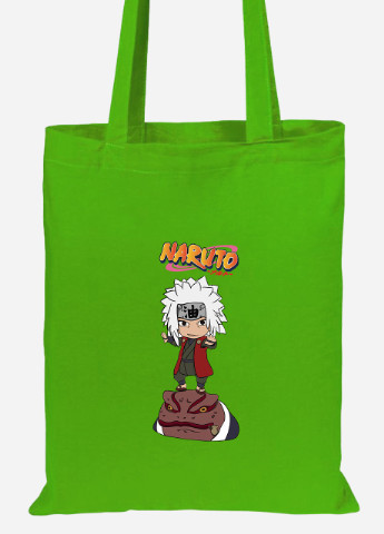 Еко-сумка шоппер Наруто Дзірайя (Naruto Jiraiya) (92102-3482-LM) салатова MobiPrint lite (256945886)