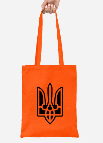 Эко сумка шопер Трезубец (92102-3735-OG) оранжевая MobiPrint lite (256945178)