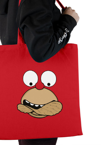 Эко сумка шопер Гомер Сімпсон (Homer The Simpsons) (92102-3463-RD) красная MobiPrint lite (256945975)
