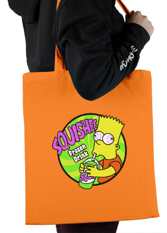 Еко-сумка шоппер Барт Сімпсон (Bart The Simpsons) (92102-3410-OG) помаранчева MobiPrint Lite (256944220)