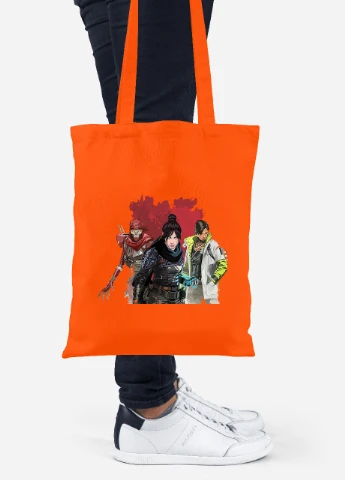 Еко-сумка шоппер Апекс леджендс, персонажі(Apex Legends poster) (92102-3494-OG) помаранчева MobiPrint Lite (256944767)