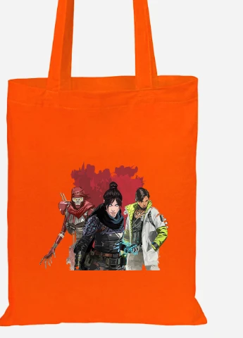 Еко-сумка шоппер Апекс леджендс, персонажі(Apex Legends poster) (92102-3494-OG) помаранчева MobiPrint Lite (256944767)