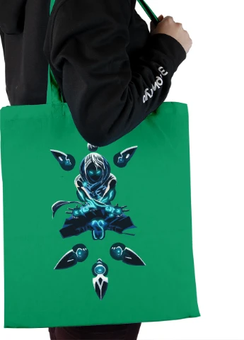 Эко сумка шопер Валорант Джетт клинки(Valorant Jett) (92102-3538-KG) зеленая MobiPrint Lite (256943399)