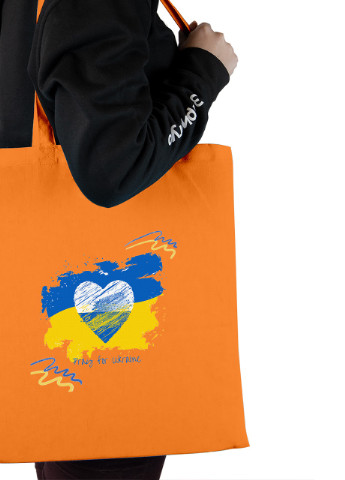 Эко сумка шопер Мир для Украины (92102-3698-OG) оранжевая MobiPrint lite (256944941)