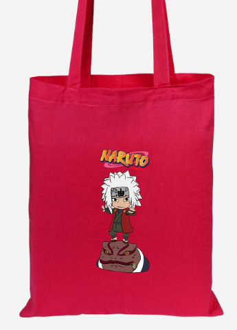 Эко сумка шопер Наруто Дзирайя (Naruto Jiraiya) (92102-3482-RD) красная MobiPrint lite (256945348)