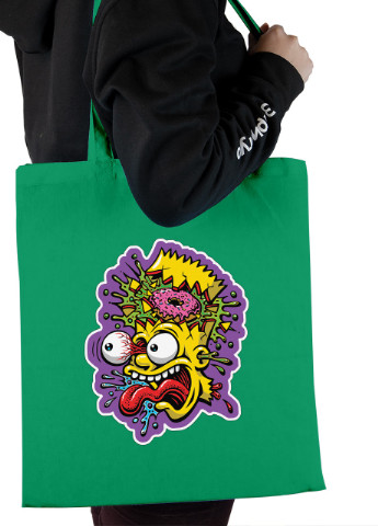 Еко-сумка шоппер Барт Сіпсон (92102-3905-KG) зелена MobiPrint Lite (256944039)