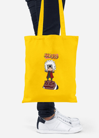 Еко-сумка шоппер Наруто Дзірайя (Naruto Jiraiya) (92102-3482-SY) жовта MobiPrint Lite (256943820)