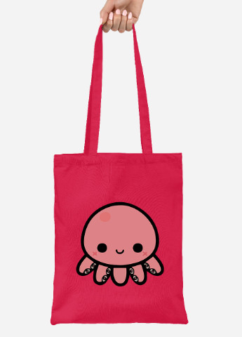 Еко-сумка шоппер Восьминіжок (92102-3824-RD) червона MobiPrint lite (256944594)