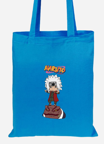 Еко-сумка шоппер Наруто Дзірайя (Naruto Jiraiya) (92102-3482-BL) синя MobiPrint lite (256943929)