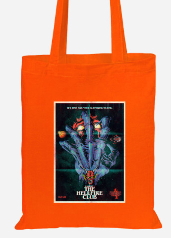 Эко сумка шопер Клуб Адского Пламя The Hellfire Club (92102-3838-OG) оранжевая MobiPrint lite (256944138)