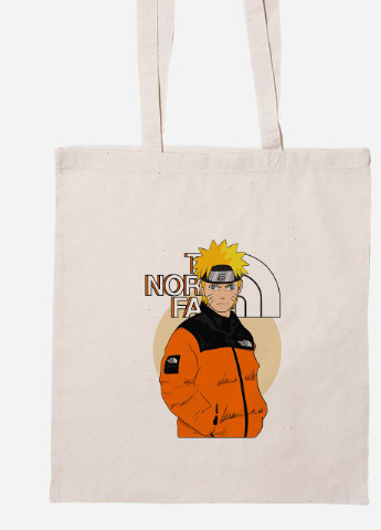 Эко сумка шопер Наруто Норс Фейс (Naruto The Norch Face) (92102-3480-BG) бежевая MobiPrint Lite (256944405)