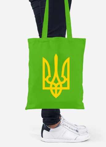 Еко-сумка шоппер Герб України (92102-3790-LM) салатова MobiPrint lite (256945896)