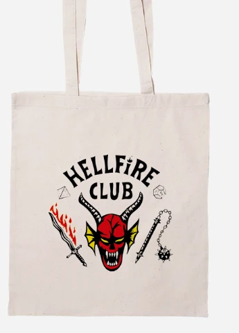 Еко-сумка шоппер Клуб Пекельного Плам'я The Hellfire Club (92102-3816-BG) бежева MobiPrint Lite (256944556)