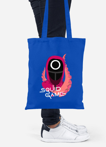 Эко сумка шопер Круг Рабочий солдат Игра в кальмара (Squid Game) (92102-3475-SK) голубая MobiPrint Lite (256945792)