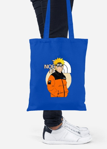 Эко сумка шопер Наруто Норс Фейс (Naruto The Norch Face) (92102-3480-SK) голубая MobiPrint lite (256945255)