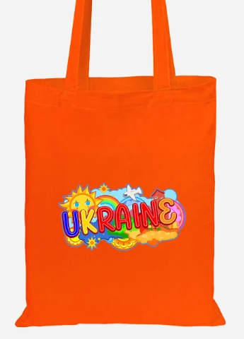 Еко-сумка шоппер Україна (92102-3741-OG) помаранчева MobiPrint Lite (256943937)