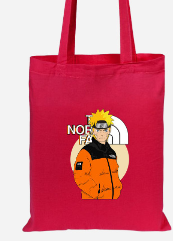 Еко-сумка шоппер Наруто Норс Фейс (Naruto The Norch Face) (92102-3480-RD) червона MobiPrint lite (256945397)