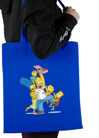 Еко-сумка шоппер Сім'я Сімпсонів (92102-3906-SK) голуба MobiPrint Lite (256944833)