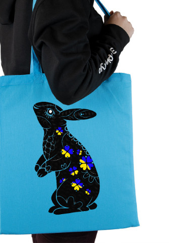 Эко сумка шопер Черный кролик (92102-3886-BL) синяя MobiPrint Lite (256944946)