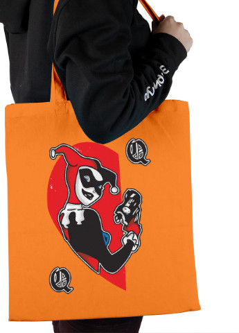 Эко сумка шопер Харли Квинн (Harley Quinn) (92102-3462-OG) оранжевая MobiPrint lite (256945823)