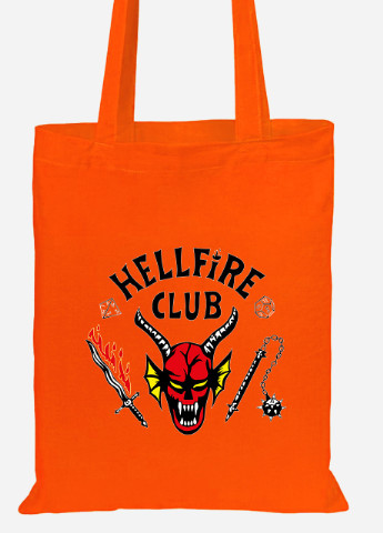 Эко сумка шопер Клуб Адского Пламя The Hellfire Club (92102-3816-OG) оранжевая MobiPrint lite (256944178)