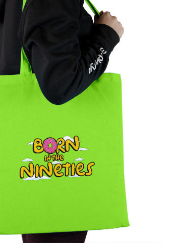 Эко сумка шопер The Simpsons Born in the nineties (92102-3413-LM) салатовая MobiPrint lite (256943707)
