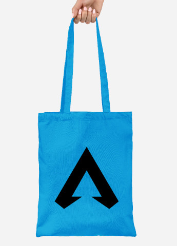 Еко-сумка шоппер Апекс леджендс, логотип (Apex Legends logo) (92102-3495-BL) синя MobiPrint lite (256944744)