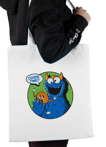 Эко сумка шопер Коржик (Cookie Monster Loki) (92102-3423) белая MobiPrint lite (256945438)