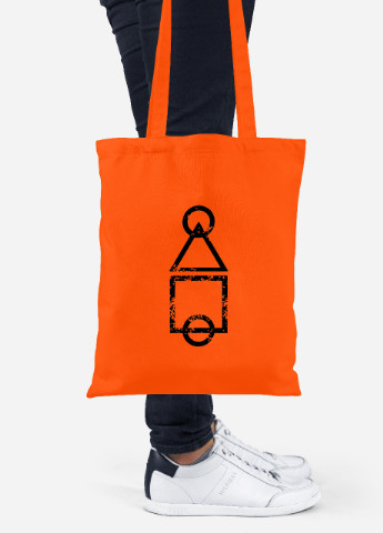 Эко сумка шопер Игровое поле Игра в кальмара (Squid Game) (92102-3375-OG) оранжевая MobiPrint lite (256945120)