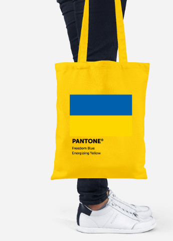 Эко сумка шопер Украина Пантон (92102-3758-SY) желтая MobiPrint lite (256945916)