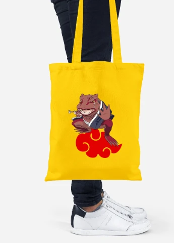Еко-сумка шоппер Наруто жаба Гамабунта (Naruto) (92102-3479-SY) жовта MobiPrint Lite (256945832)