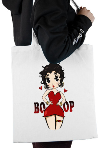Еко-сумка шоппер Бетті Буп (Betty Boop) (92102-3468) біла MobiPrint lite (256945925)