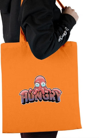 Эко сумка шопер Зойдберг Футурама (Zoidberg Futurama) (92102-3467-OG) оранжевая MobiPrint lite (256945968)