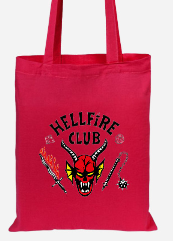 Еко-сумка шоппер Клуб Пекельного Плам'я The Hellfire Club (92102-3816-RD) червона MobiPrint lite (256945123)