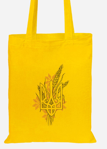 Эко сумка шопер Украинский Герб (92102-3760-SY) желтая MobiPrint lite (256945146)