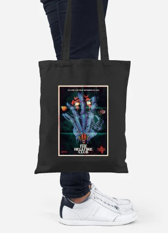 Эко сумка шопер Клуб Адского Пламя The Hellfire Club (92102-3838-BK) черная MobiPrint Lite (256944480)
