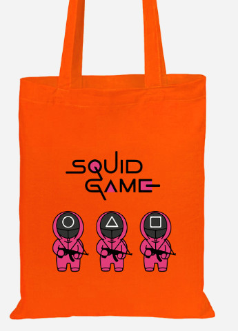 Еко-сумка шоппер Гра в кальмара (Squid Game) (92102-3376-OG) помаранчева MobiPrint lite (256944417)