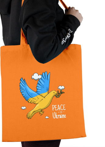 Еко-сумка шоппер Голуб миру (92102-3895-OG) помаранчева MobiPrint lite (256945920)