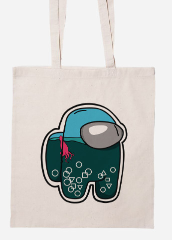 Эко сумка шопер Амонг Ас и Игра в кальмара (Among Us and Squid Game) (92102-3476-BG) бежевая MobiPrint Lite (256945355)