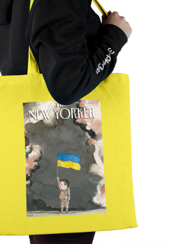 Эко сумка шопер Владимир Зеленский (92102-3684-SY) желтая MobiPrint Lite (256943653)