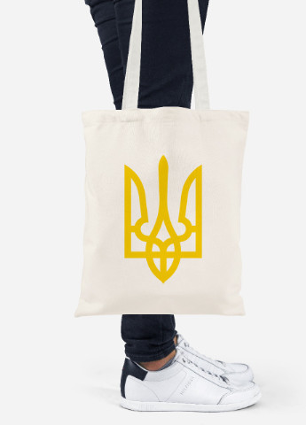 Эко сумка шопер Герб Украины (92102-3790-BG) бежевая MobiPrint lite (256945359)