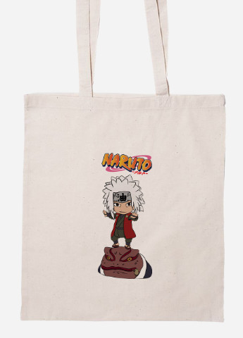 Эко сумка шопер Наруто Дзирайя (Naruto Jiraiya) (92102-3482-BG) бежевая MobiPrint lite (256945225)
