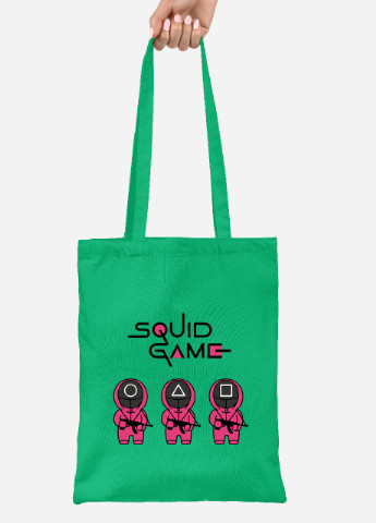 Эко сумка шопер Игра в кальмара (Squid Game) (92102-3376-KG) зеленая MobiPrint lite (256945752)